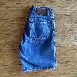 Mens Calvin Klein Denim Jean Shorts Easy Fit 5 Pocket Double Stone Wash Size 30